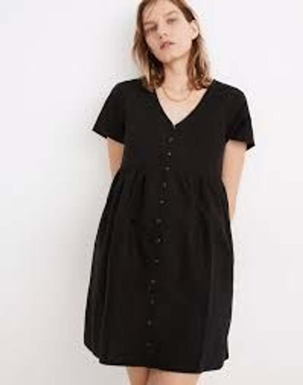 Madewell Linen-Blend Alexandra Button-Front Mini Dress Sz Small